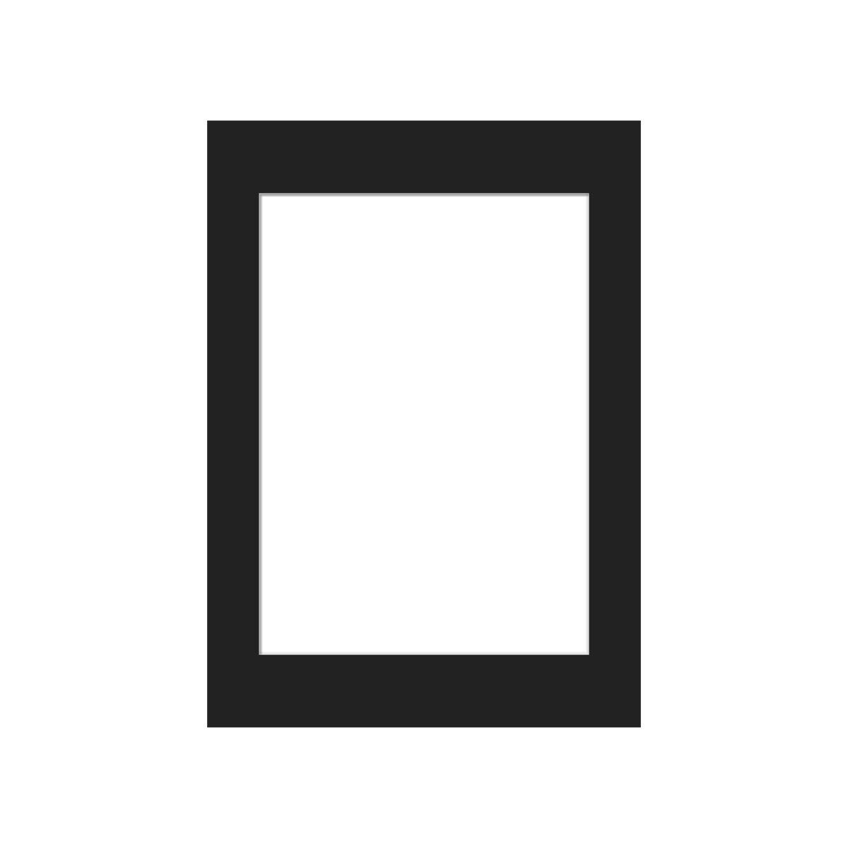 Passepartout A4 (vindue: A5) - sort